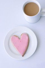 Wall Mural - heart biscuit and a cup of coffee