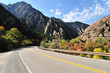 Highway leads to the Big Cottonwood Canyon, Utah