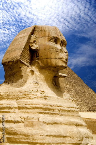 Naklejka na szybę The Sphinx and The Great Pyramid, Egypt.