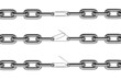Chrome chains with a paperclip symbolizing the weakest link