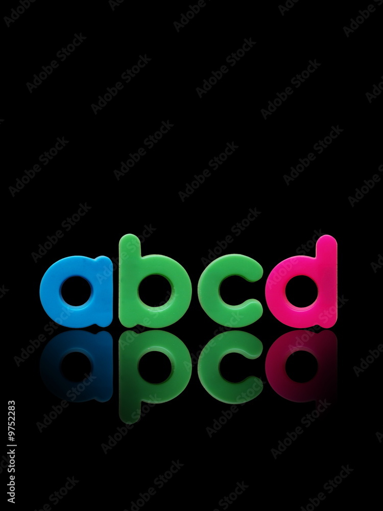 abcd plastic alphabet Stock Photo | Adobe Stock