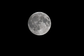 full moon surounded by a dark sky