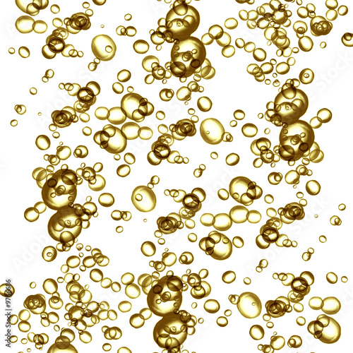 golden champagne bubbles on a white background Stock Illustration