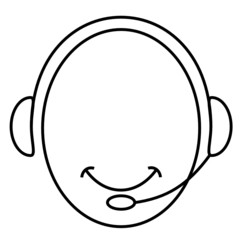 Poster - Smily Helpdesk Operator with Headset