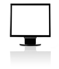 Isolated on white Computer monitor with copy space