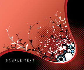 Poster - Abstract grunge floral background with place for your text