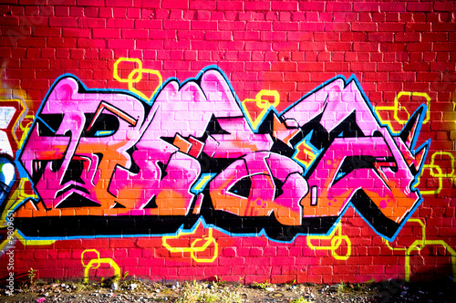 Plakat Graffiti Wall - scena miejska