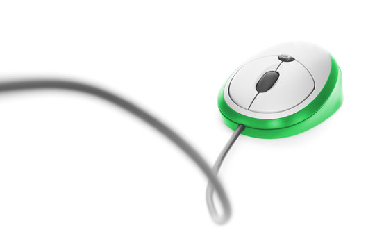 communication object. computer mouse with cable