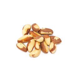 Wall Mural - Heap of brazil nuts isolated on white.