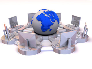 Fototapete - Concept of internet. 3d