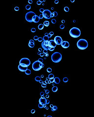 Poster - water bubbles on a solid dark background