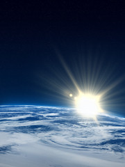 Wall Mural - earth - sun flare