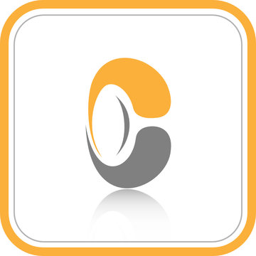 Vector abstract internet icon. Orange set. Simply change.