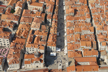 Dubrovnik aerial view on main street Stradun