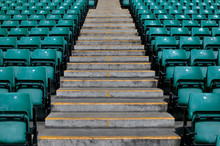 Numbered Steps In A Sports Stadium In Between The Seating.