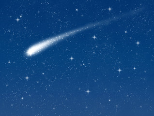 Wall Mural - make a wish on this shooting star going across a starry sky