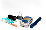 Fototapeta  - A diabetics test meter and finger prick device