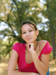 © jeffwqc - Young asian american woman outdoor portrait wearing pink top