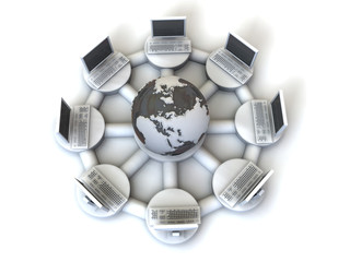 Fototapete - Concept of internet. 3d