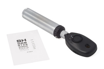 Opthalmoscope and visual acuity chart 2