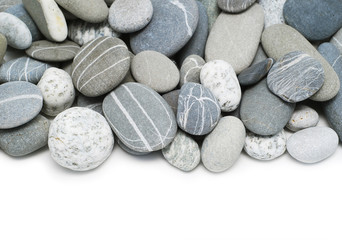 Canvas Print - pebbles isolated on a white background