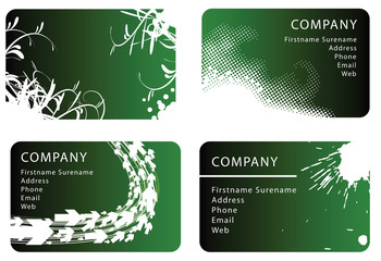 Wall Mural - Set of red business card templates