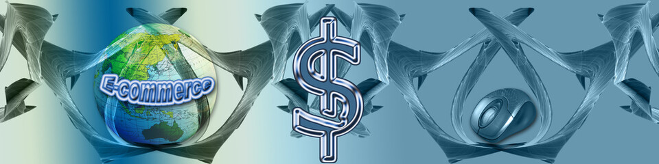 Wall Mural - Banner World Wide E-Commerce