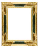 Fototapeta Sypialnia - antique gold picture frame isolated on white with clipping path