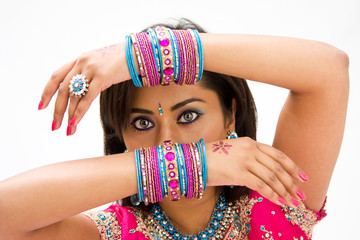 Beautiful face of a Bengali bride