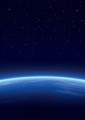 galaxy with stars, horizon background