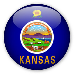 Wall Mural - Kansas state flag button
