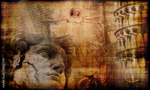 Nowoczesny obraz na płótnie Grunge background with atmosphere of Italian culture