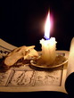 Candle, Skull and Book