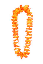 Beautiful Orange Floral Hawaiian Lei Isolated On White