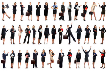 Wall Mural - Smiling business women. Isolated over white background.