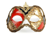 Decorative Venetian Carnival Mask Isolated On White Background