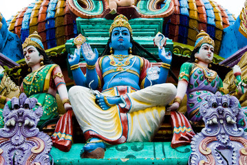 statues on a hindu temple, singapore