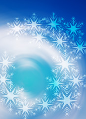 Sticker - Christmas background with white snowflakes