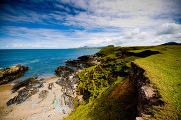 dramatic rocky, coastline in the summertime