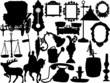 Vector silhouettes of the retro objects