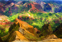 Rich Colorful Cliff Of Na Pali Kauai