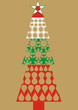 christmas tree vintage card. arbol de navidad retro