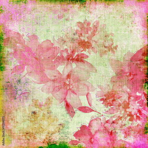 Naklejka na szybę vintage pink floral paper