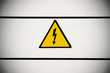 Warning sign with electricity lightning bolt