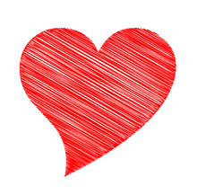 Red Scribbled Heart
