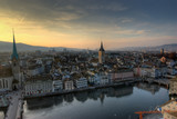 Fototapeta  - View from Grossmuenster, Zürich, Switzerland.