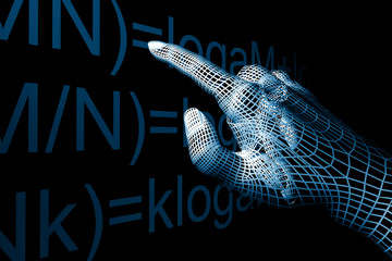 cyber hand mathemathics 3d abstract