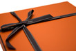 orange gift box, extremely shallow DOF