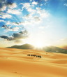 canvas print picture Caravan in Sahara desert