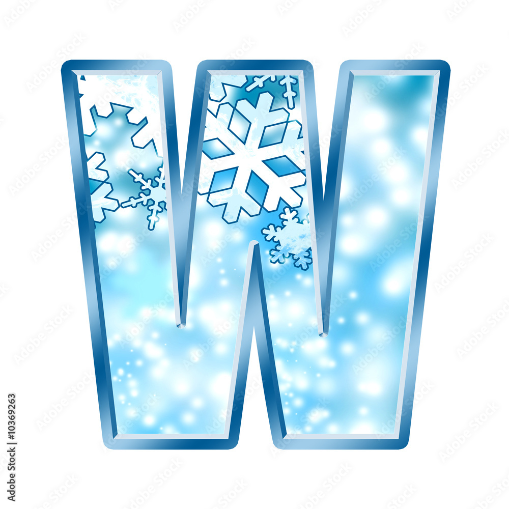 Winter Alphabet Letter W Stock Illustration | Adobe Stock